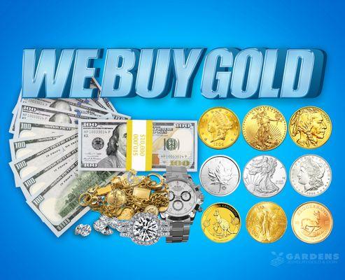 We Pay Top Dollar for Coins, Jewelry, Diamonds & Rolex Watches!