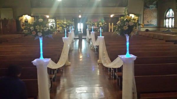 Church decor for a Wedding.