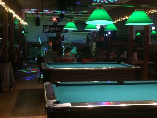 One of the best pool table setups for a non pool table themed bars.