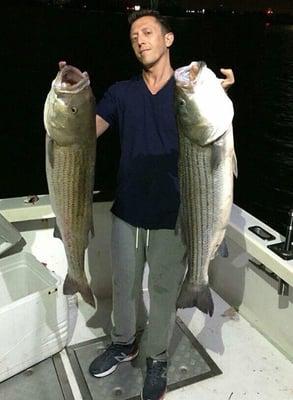 Evening striped bass fishing