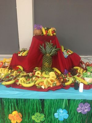 A Luau fruit buffet.