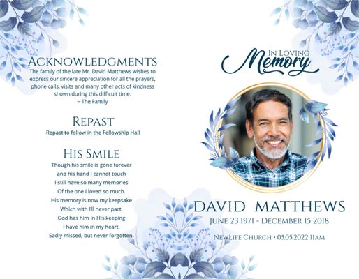 8.5 x 11 - our most popular option for obituaries.