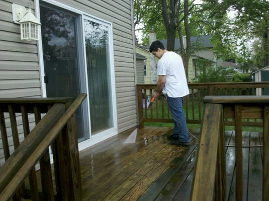 Lk. Parsippany deck power-washing.