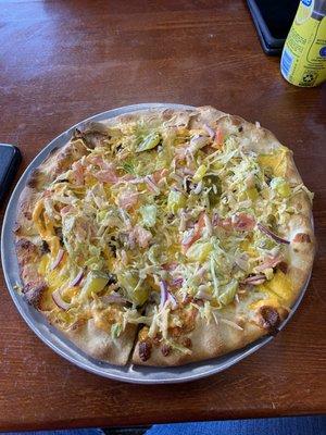 Cheeseburger Pizza with special sauce