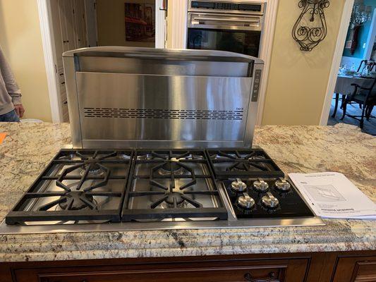 Installing a cooktop with downdraft