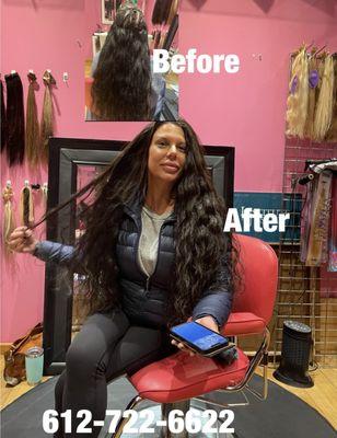 Hair Extensions Installation-Install.  free consultation 612-722-6622  www.extensionshairandwigs.com