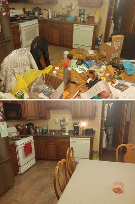 This was my kitchen before, with what my kitchen is now.