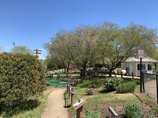 Course and clubhouse.