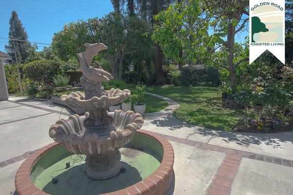 Golden Road Assisted Living Backyard Fountain