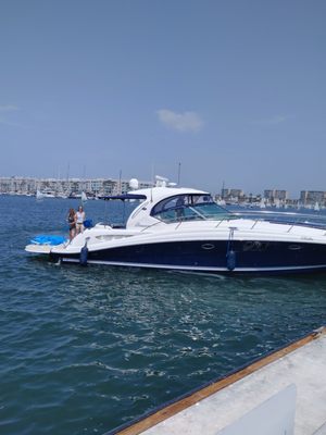 Boat arriving at dock 55