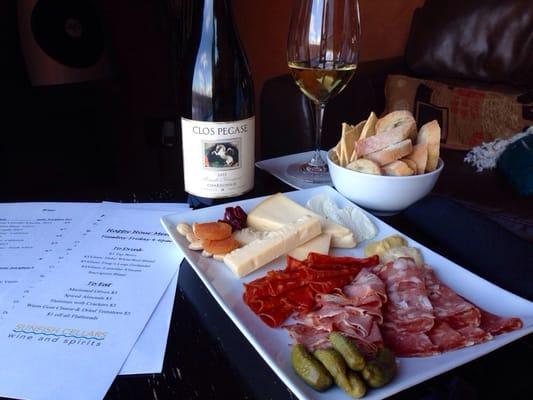 Bottle of wine (from huge selection in the adjoining market) enjoyed with meat & cheese plate @Sunfish Cellars