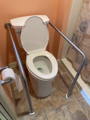 Toilet and handicap rail installation