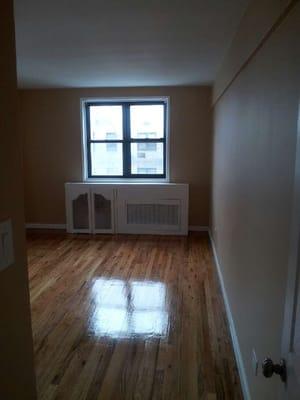 Bedroom window, walls and floors