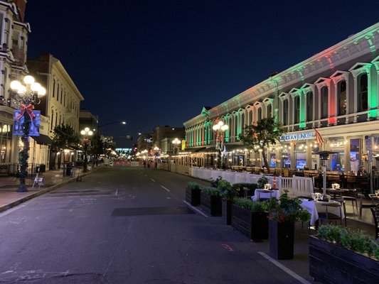 Outside street at night