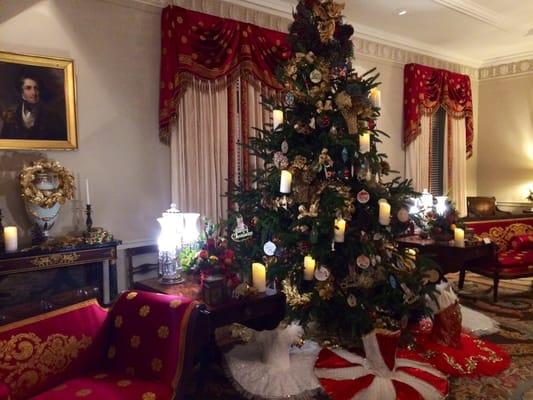 The beautiful state sitting room decorated for Christmas 2014.