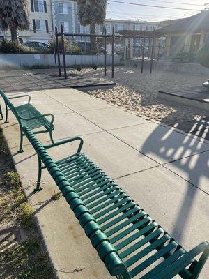 Benches so you can watch you children play