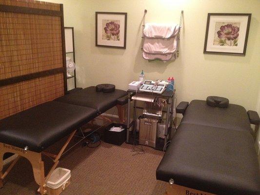 Muscle stimulation and ultrasound area