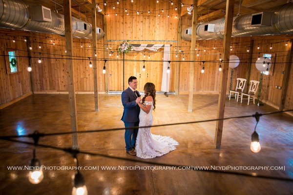 The climate-controlled barn is perfect for a ceremony, reception, or dancing.