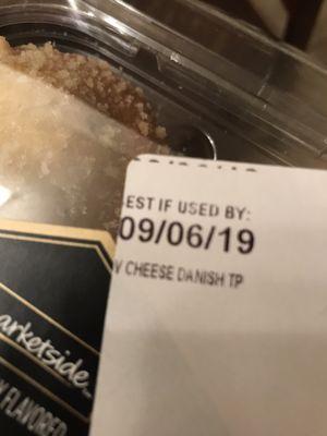 Clearly changed the date on these molded muffins. Notice the expiration date says cheese danish.