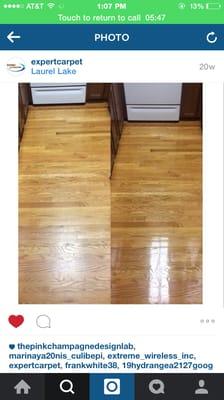 Hardwood floor cleaning! Before and after