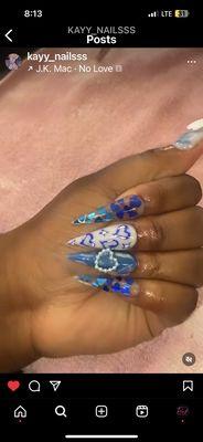 Medium long full set freestyle with diamonds