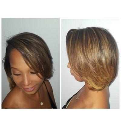 Balayage on naturalhair,and cut and style