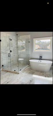 3/8 clear temper frameless shower door