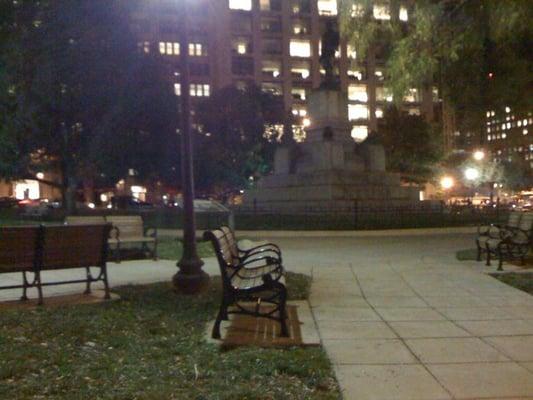 Farragut Square by night