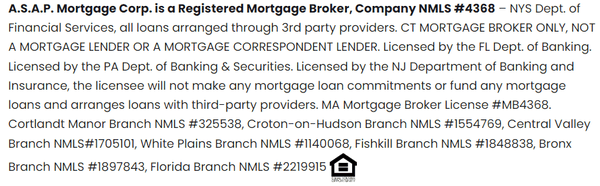 ASAP Mortgage Corp Disclaimer