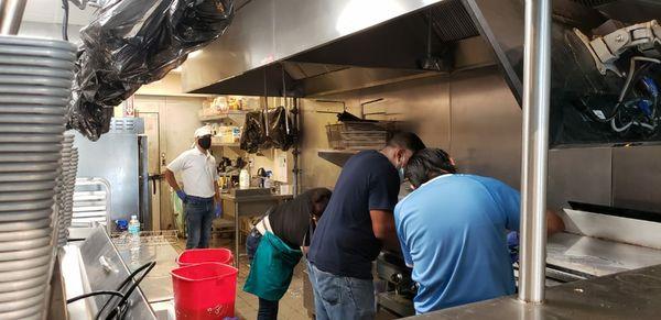 Commercial kitchen cleaning and disinfecting