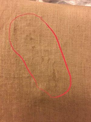 New stain that was not there before ‍. No acknowledgement of this.