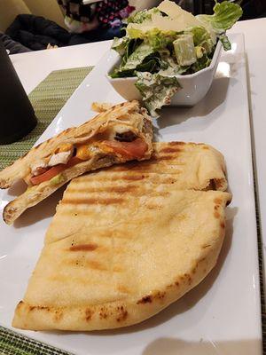 Chicken panini with Ceasars salad