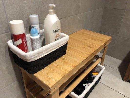 Products in the shower room