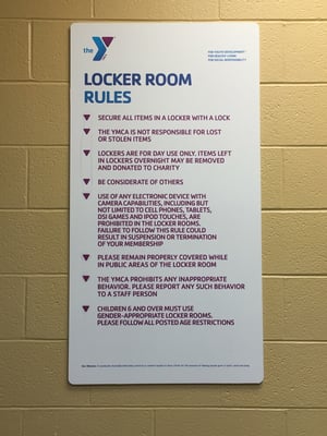 YMCA locker room rules!!!!