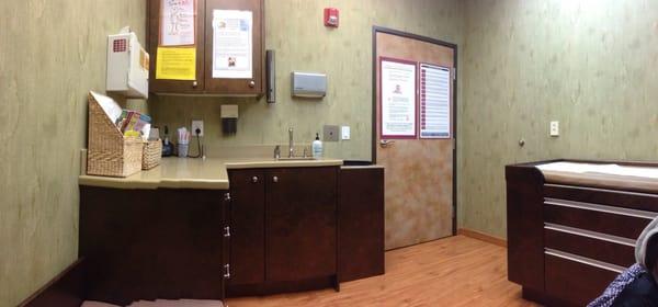 One of the patient rooms. These have different colored themes.