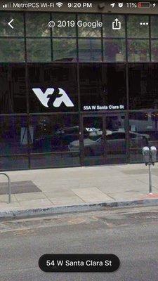 Front of VTA's Customer Service Center shown on google maps street view