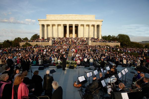 Easter Sunrise Service 2015. Held annually on the steps of the Lincoln Memorial since 1978.