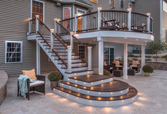 Professional Building Services  curved deck and curved stairs