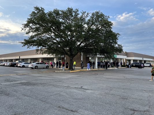 It's 6:30 AM on Friday, June 4 and the line wraps around the building.