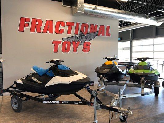 Book your summer jet ski rentals with Fractional Toys. We offer single and dual jet ski trailer setups for daily and weekend rentals.