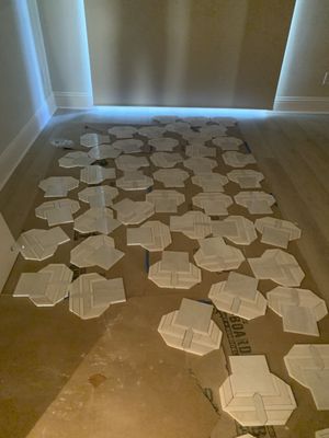 Tiling the floor in the bedroom