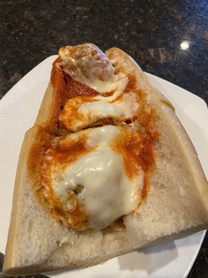 Huge meatball parm!