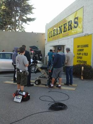 Filming Modern Family  at our cleaners.