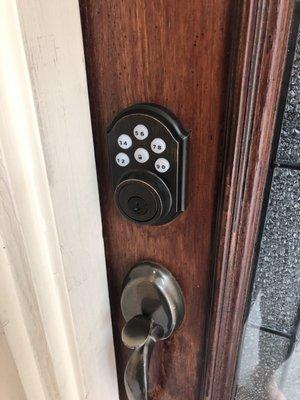 New door lock on front door.