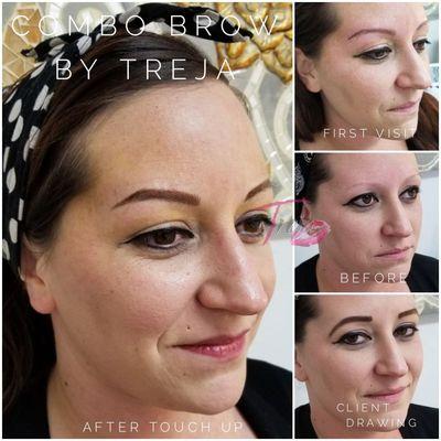 Combo brow by Treja, microblading with heavier shading