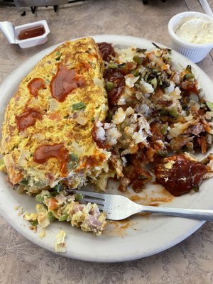 The Denver Omelette.  All omelettes have gotten bigger!!!!