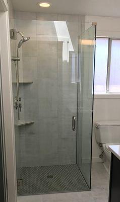 Curb-less showers are a great option for people aging in place and those with mobility issues.