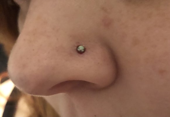 Nostril piercing (left)