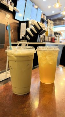 Pandan Latte ($5.25 / $5.75) - left