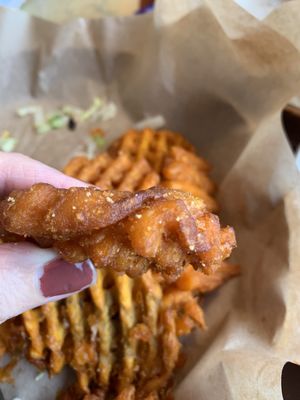 Sweet potato fries stuck together